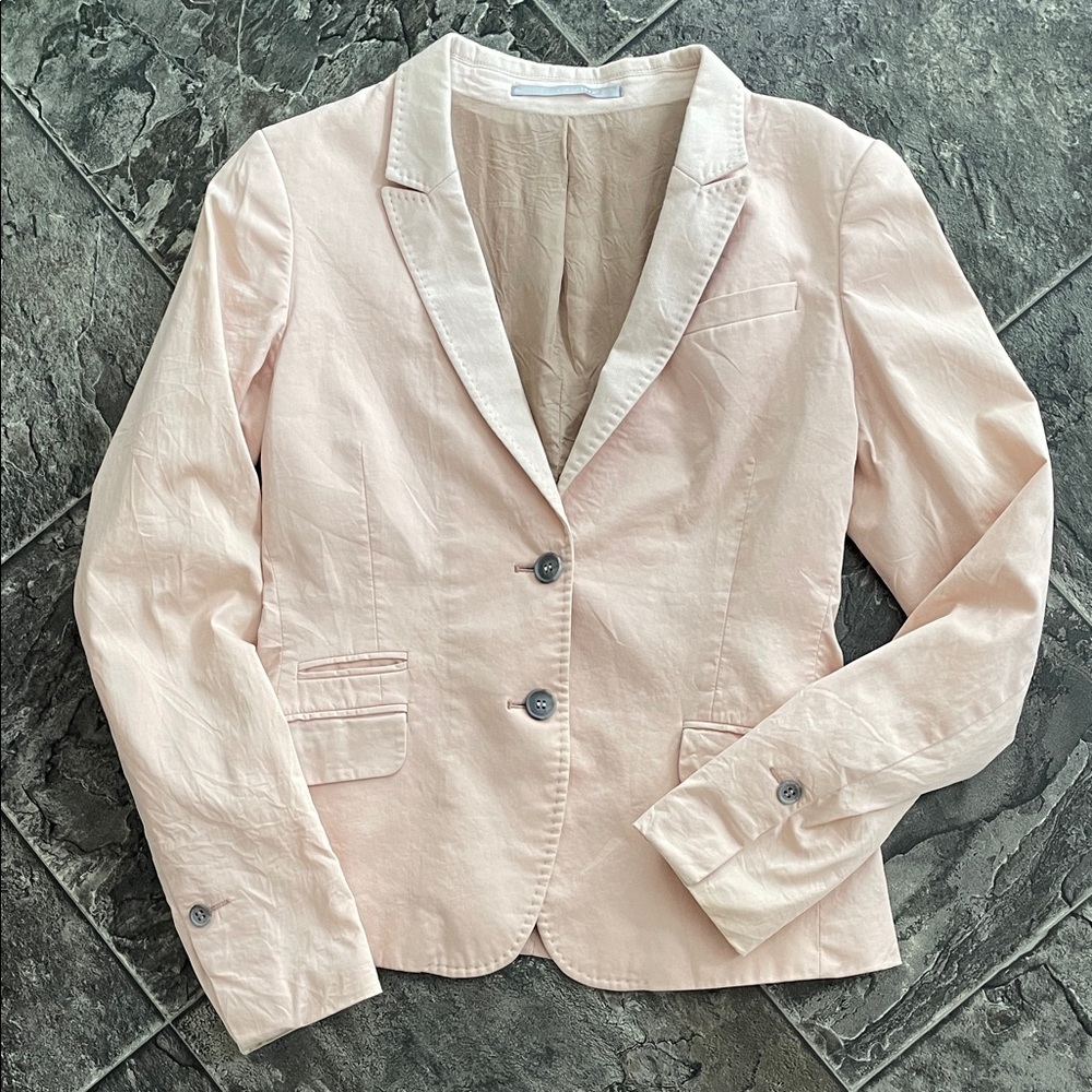 TIGER OF SWEDEN Women's Soft Pink Cotton Blazer Office Coastal Coquette